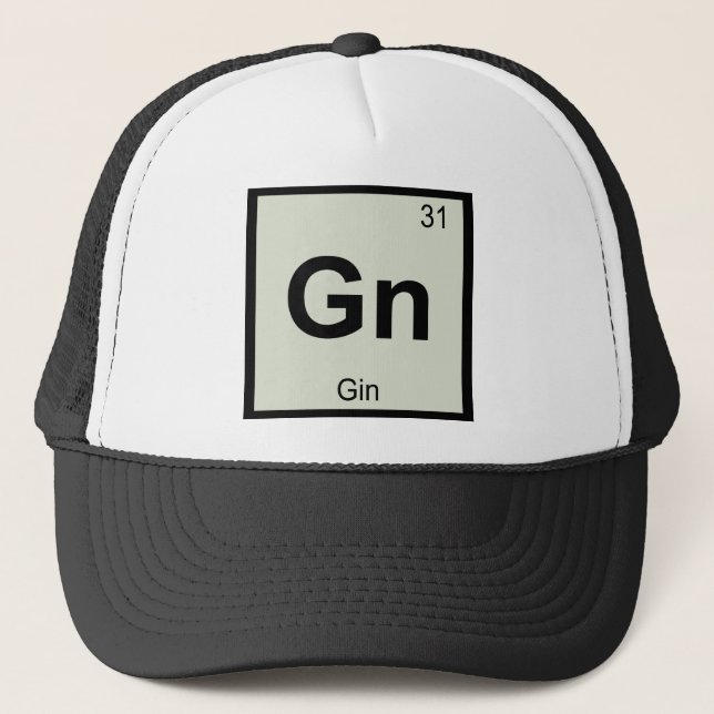 Gn - Gin Chemistry Periodic Table Symbol Trucker Hat (Front)