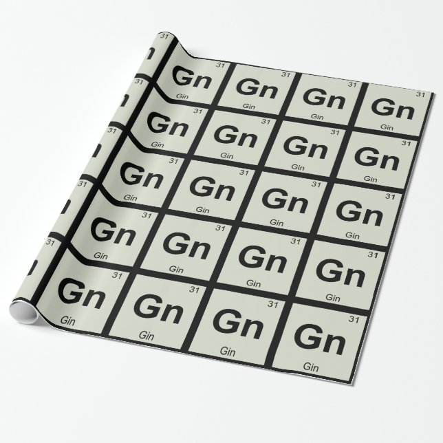 Gn - Gin Chemistry Periodic Table Symbol Wrapping Paper (Unrolled)