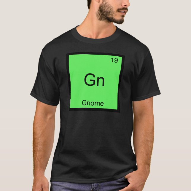 Gn - Gnome Funny Chemistry Element Symbol T-Shirt (Front)