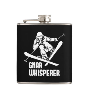Gnar Whisperer Skiing Hip Flask