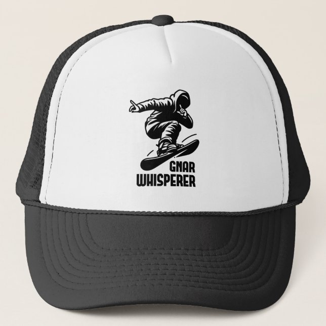 Gnar Whisperer Snowboarding Trucker Hat (Front)