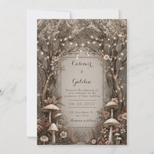 Gnarled Bronze Enchanted Forest Wood Wedding Invitation