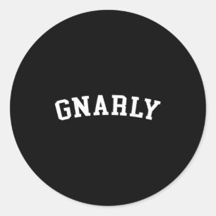 Gnarly classic round sticker