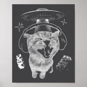 Gnarp Cat Silly Alien Cat Meme Brainrot Funny Meme Poster