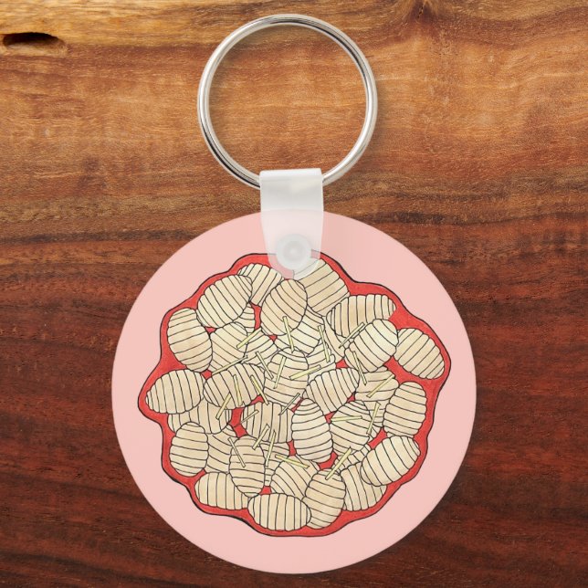 Gnocchi Italian Cuisine Food Potato Dumpling Pasta Keychain (Back)