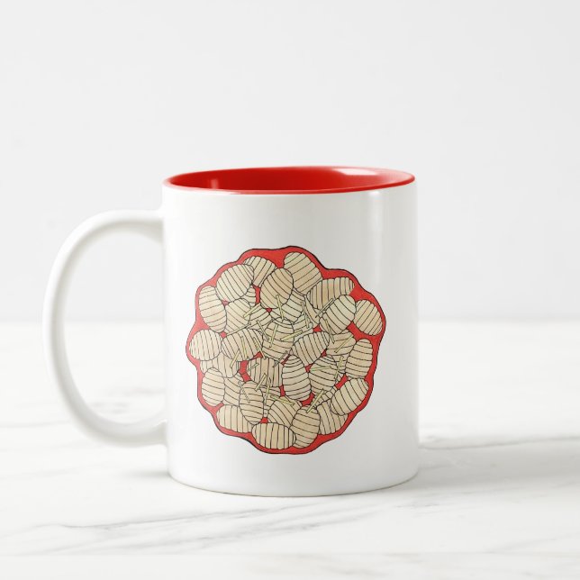 Gnocchi Italian Cuisine Food Potato Dumpling Pasta Two-Tone Coffee Mug (Left)