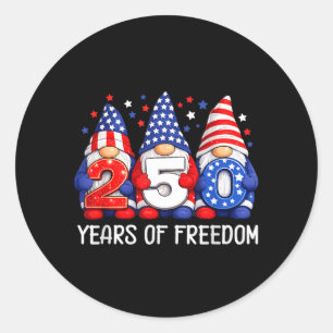 Gnome 250 Years 1776-2026 250th Birthday 4th July Classic Round Sticker