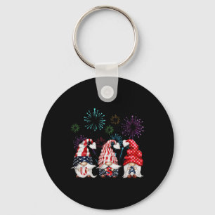 Gnome 4th Of July Independence Day Freedom Day Of  Keychain
