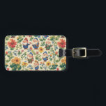 Gnome a flower pattern design luggage tag<br><div class="desc">Cute gnomes and flowers pattern design</div>