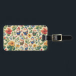 Gnome a flower pattern design luggage tag<br><div class="desc">Cute gnomes and flowers pattern design</div>