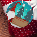 Gnome Amid a Snowy Winter Landscape Christmas Favour Tags<br><div class="desc">Add a touch of whimsy to your holiday gifts with this charming customizable Christmas favour tag. The tag, set against the tranquil canvas of a winter night sky, showcases an adorable gnome sporting a festive red hat and a fluffy white beard, adding a spark of wonder and happiness. The gnome...</div>