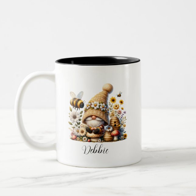 Gnome and Bee Personalized Mug (Left)