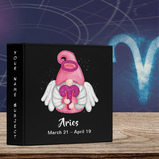 Gnome Aries Astrology Sign Angel Name or Subject Binder
