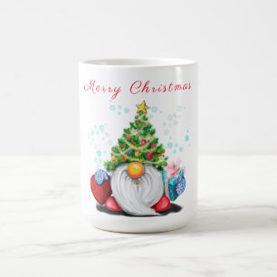 Gnome avec cadeau de Mug Casquette Arbre de Noël