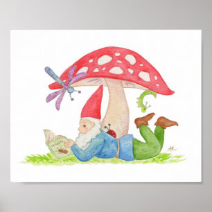 Gnome avec insectes Impression de livres
