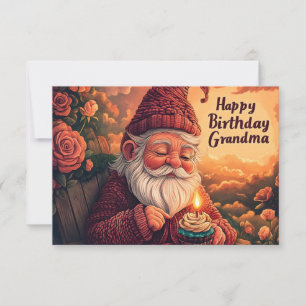 Gnome Birthday Card for Grandma