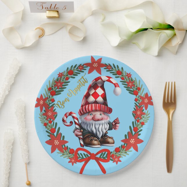 Gnome Bon Appétit Holiday Plate (Wedding)