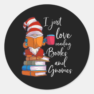 Gnome Book Reading Club Gnome Classic Round Sticker