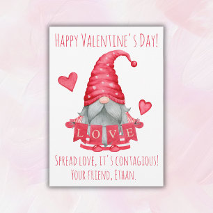 Gnome Boy With Hearts  Classmates Valentine's  Holiday Card