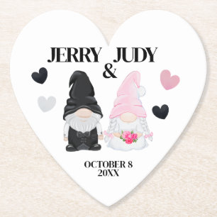 Gnome Bride and Groom Paper Coaster