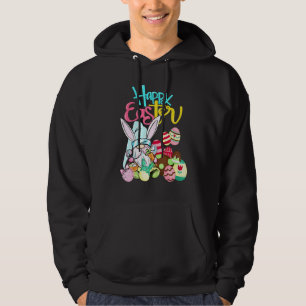 Gnome Bunny Egg Hunting Happy Easter 2022 Hoodie