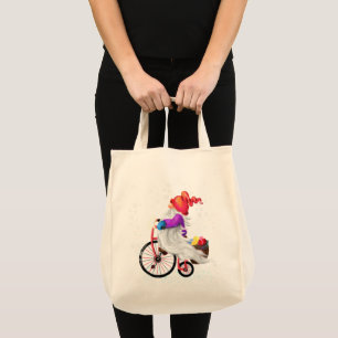 Gnome cadeau de Sac fourre-tout de Noël avec vélo 