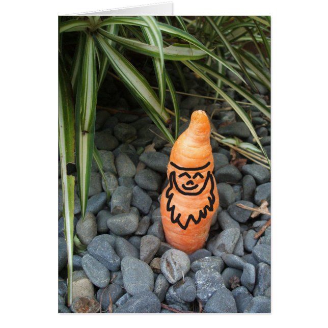 Gnome Carrot Folding Card (Front)