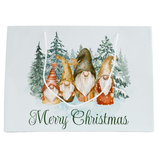 Gnome Christmas Gift Bag (Front)