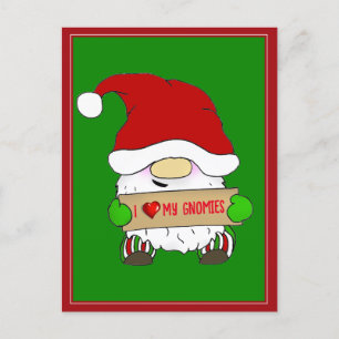 Gnome Christmas Holiday Postcard