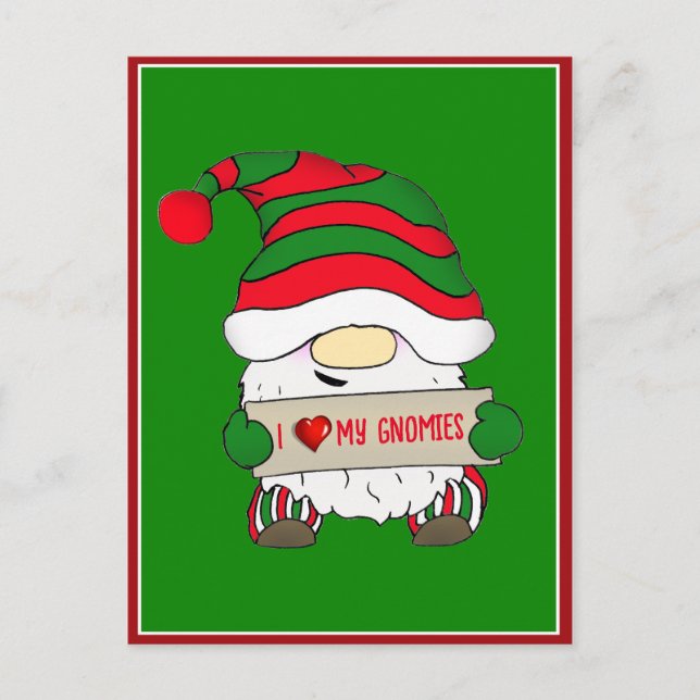 Gnome Christmas Holiday Postcard (Front)
