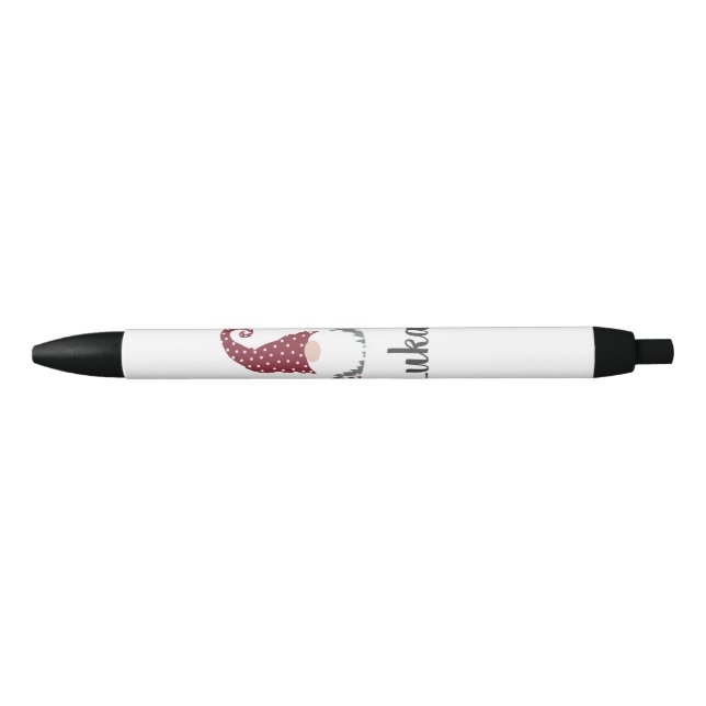 Gnome Christmas Holidays Scandinavian Tomte design Black Ink Pen (Front)