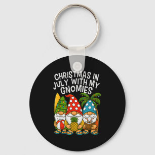 Gnome Christmas In July With My Gnomies Summer Vac Keychain
