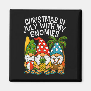 Gnome Christmas In July With My Gnomies Summer Vac Magnet