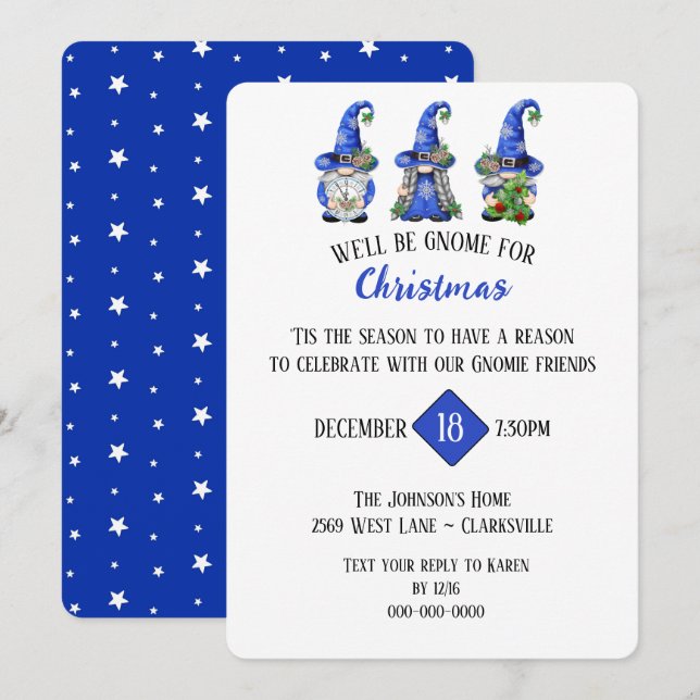 Gnome Christmas Party Invitation (Front/Back)