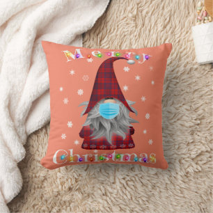 Gnome Christmas Pyjamas Face Mask - Garden Gnome Throw Pillow