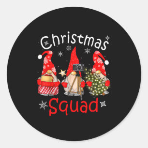 Gnome Christmas Squad Group Matching Christmas Par Classic Round Sticker
