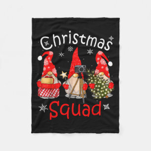 Gnome Christmas Squad Group Matching Christmas Par Fleece Blanket