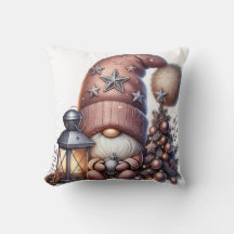 Gnome Christmas Throw Pillow