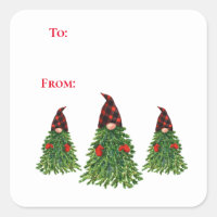 Gnome Christmas Tree Buffalo Check To And From