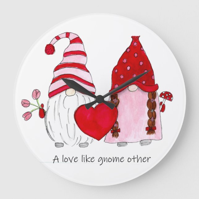 Gnome Couple A love like gnome other Large Clock (Front)