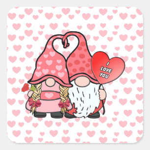 Gnome Couple Square Sticker