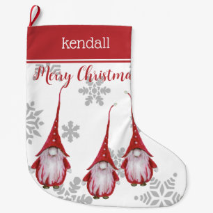 Gnome Custom  Large Christmas Stocking