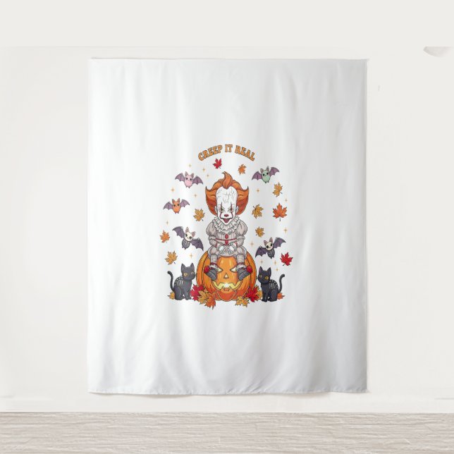 Gnome Cute Pumpkin Halloween Tapestry (Front)