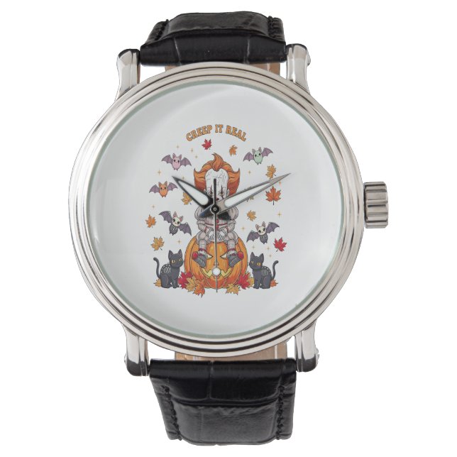 Gnome Cute Pumpkin Halloween Watch (Front)