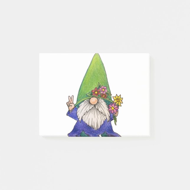 Gnome Day Hippy Post-it Notes (Front)