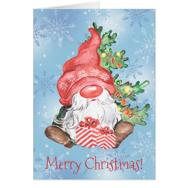 Gnome de Noël avec arbre présent Personnalisé  (Devant)