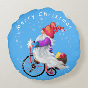 Gnome de Noël avec Coussin à vélo et cadeau