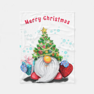 Gnome de Noël avec couverture en toison cadeau