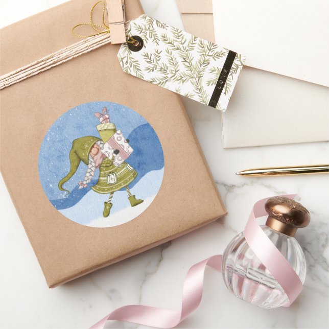 Gnome de Noël avec Sticker Cadeaux (Cadeaux)