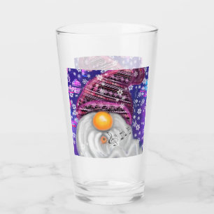 Gnome De Noël En Verre Casquette Violet